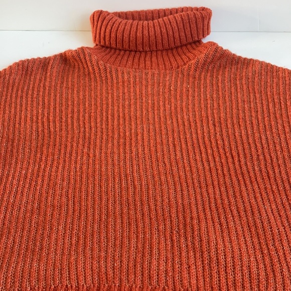 Old Navy dark rust (orange) cozy heathered rib-knit turtleneck sweater - Picture 16 of 16